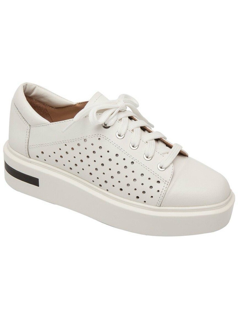 Paolo Kendra-L White Leather Perforated Platform Sneakers 9.5 NWT
